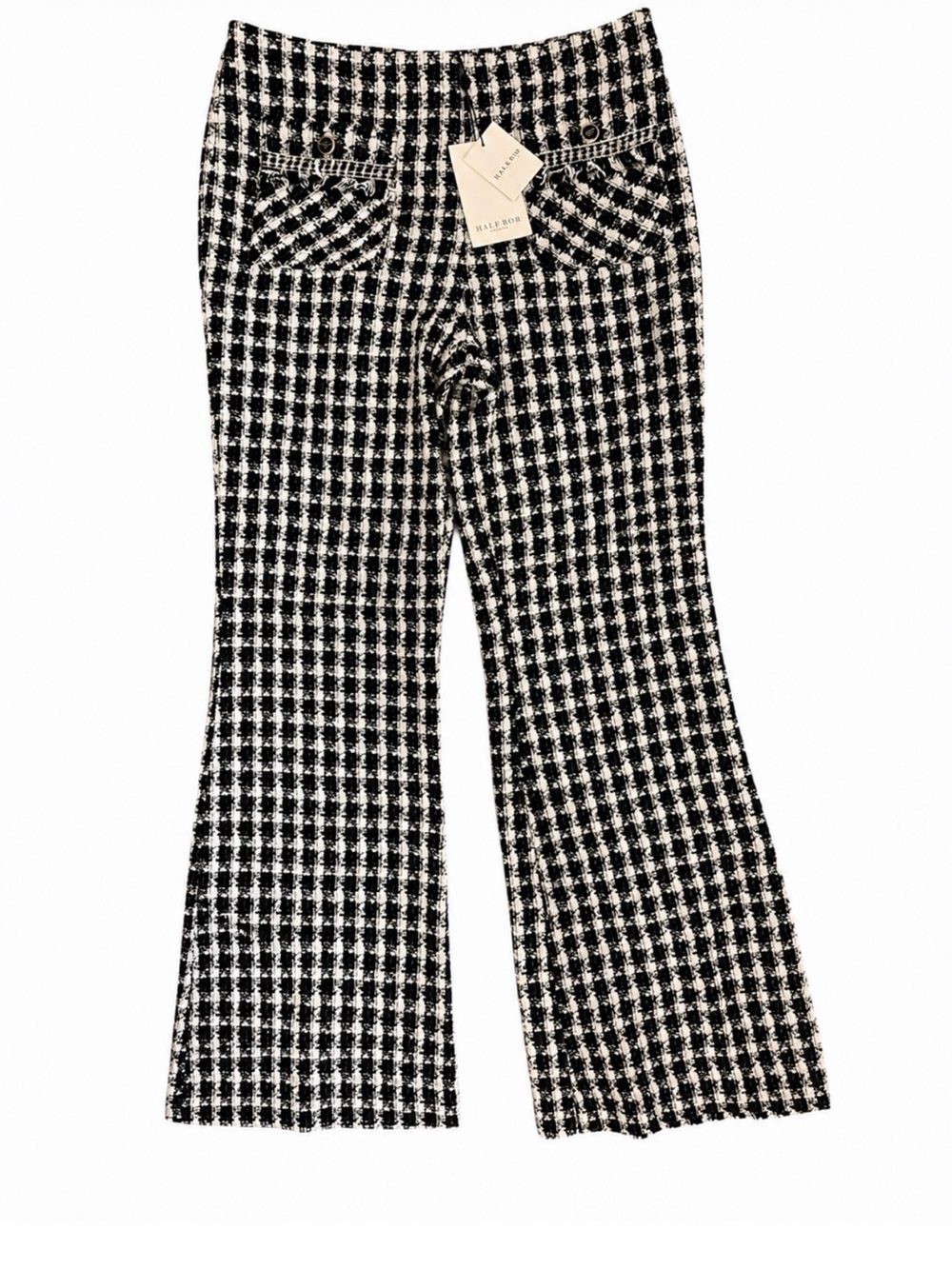 Hale Bob Black and White Tweed Knit Pants